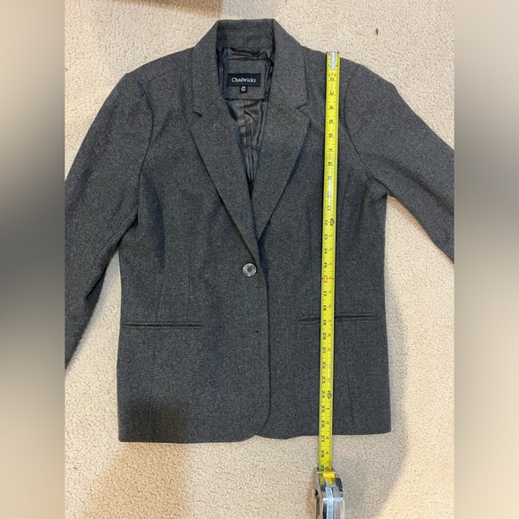 Chadwick’s Gray Blazer Jacket Size 14 P Wool Blend Professional Business Wear - Picture 5 of 10
